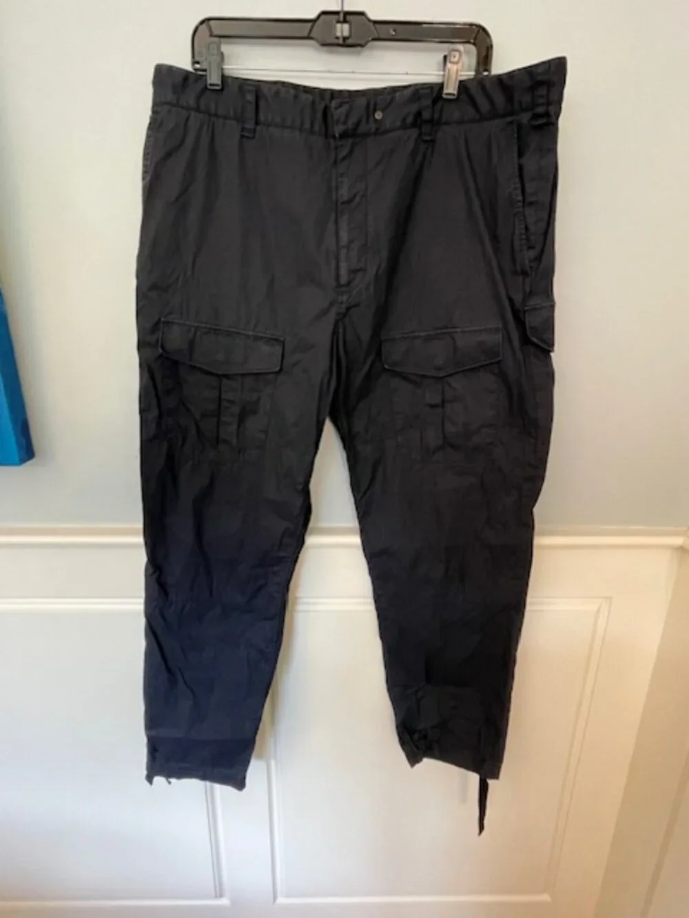 Rag & Bone Cargo Pants Navy Cotton Zip/Snap Fly Convertible Cuff Jogger 38